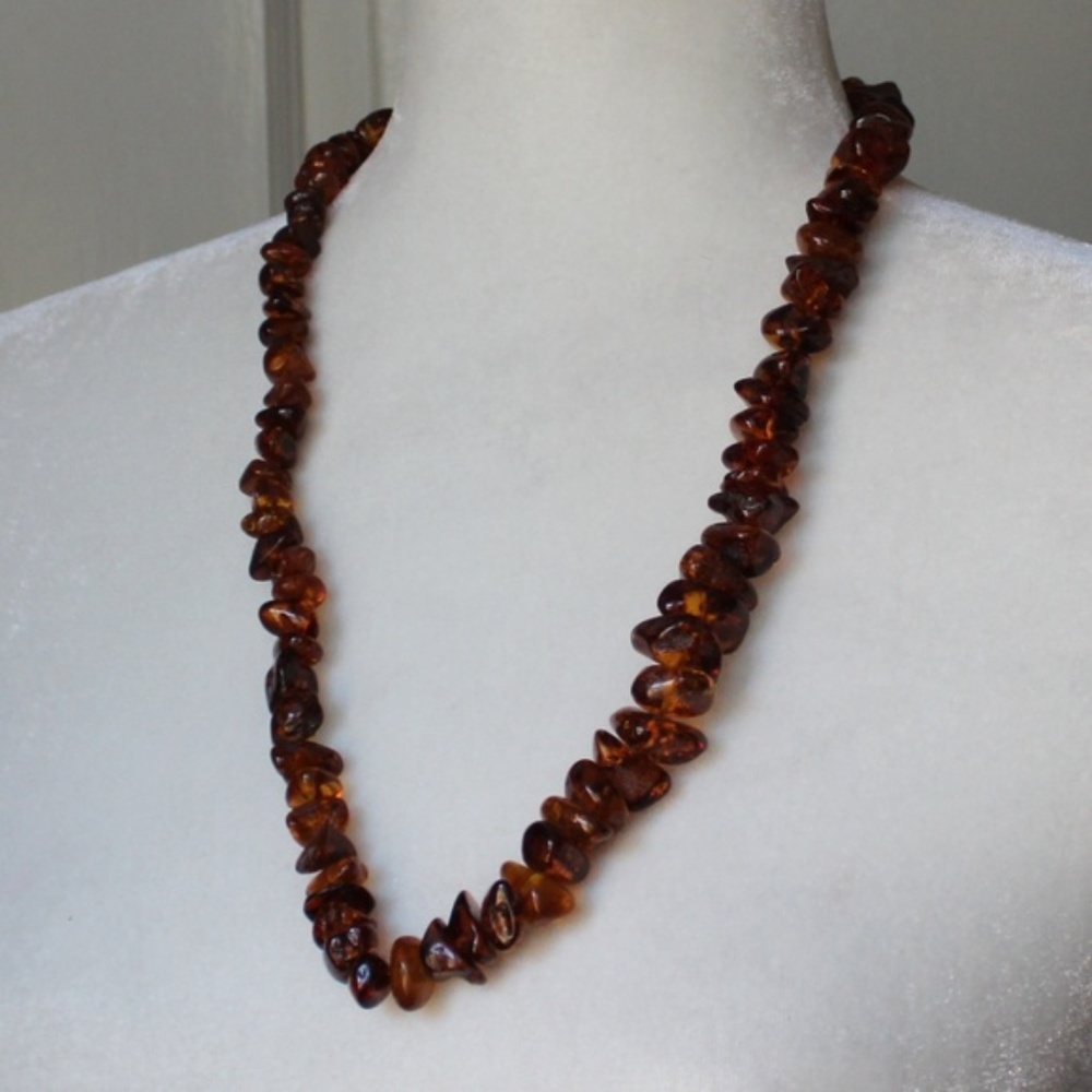 Large Amber beaded necklace